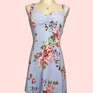Blue Floral Dress Woman’s L